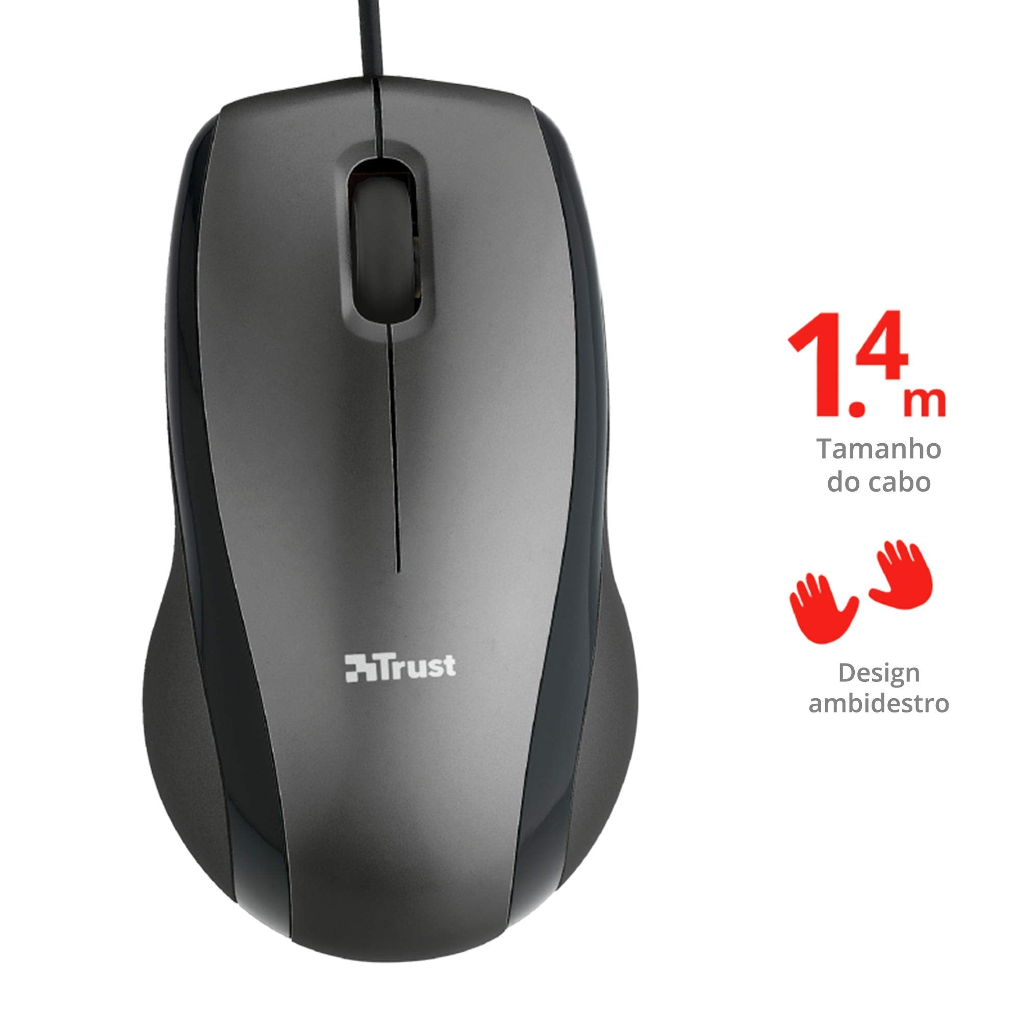 Trust Carve - Ratón Óptico con Cable USB, Diseño Ergonómico y Preciso, Apto para Diestros y Zurdos Trust Carve - Ratón Óptico con Cable USB, Diseño Ergonómico y Preciso, Apto para Diestros y Zurdos